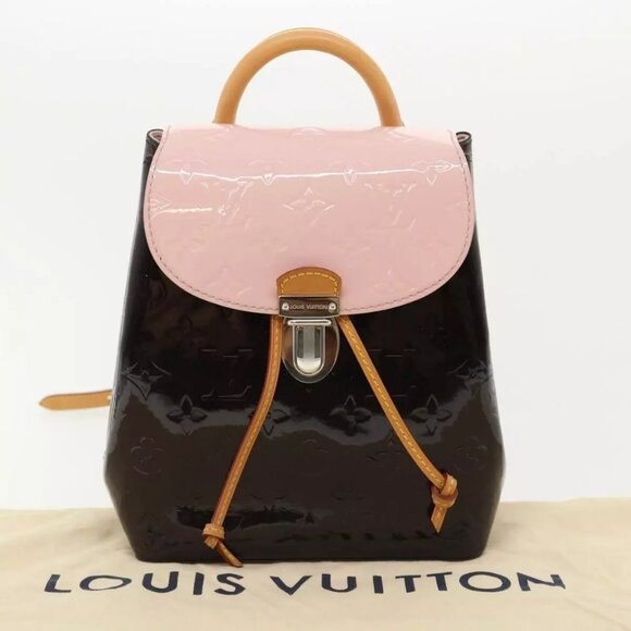 LOUIS VUITTON Monogram Vernis Hot spring Hand Bag Amarante - Picture 1 of 15